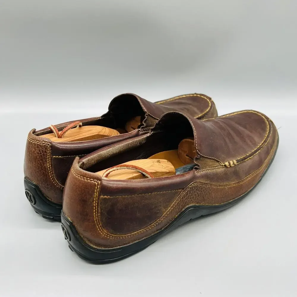 Cole Haan Shoes Mens 11.5 Brown Leather Moc Toe Slip On Loafers Casual Comfort